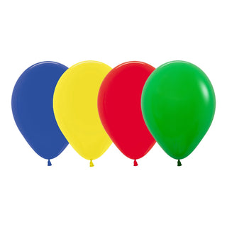 Royal Blue, Yellow, Red & Green Balloons | Primary Colour Party Supplies NZ