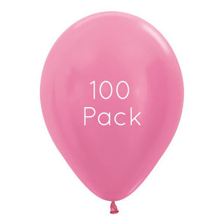 Sempertex | Satin Pearl Fuchsia Balloons 100 Pack | Pink Party Supplies NZ