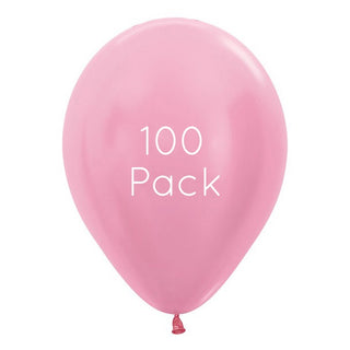 Sempertex | Satin Pearl Pink Balloons 100 Pack | Pink Party Supplies NZ