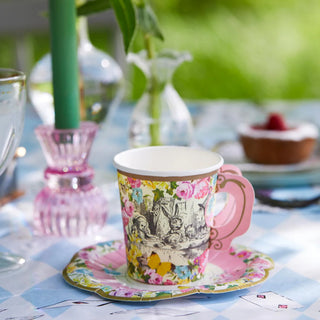 Alice in Wonderland Teacups and Saucers | Alice in Wonderland Tea Party Tableware | Alice in Wonderland Party Cups