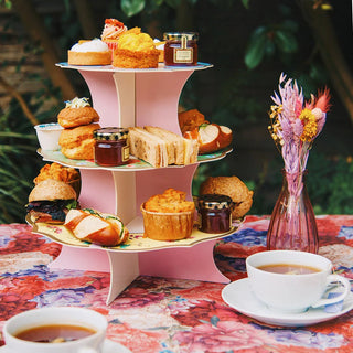 Truly Scrumptious Tea Party Supplies | Floral Tea Party Treat Stand | Tea Party Cake Stand