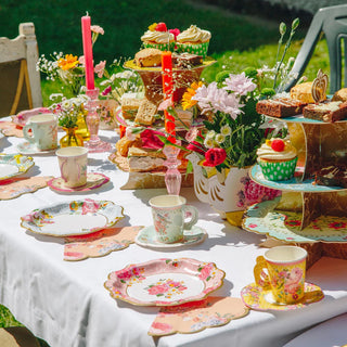 Truly Scrumptious Tea Party | Truly Scrumptious Tea Party Plates | Floral Tea Party Plates | Tea Party Dinner Plates 