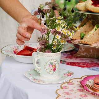 Truly Scrumptious Tea Party Supplies| Floral Tea Party Cups | Tea Party Teacups