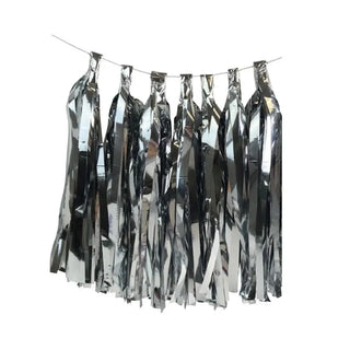 Silver Tassel Garland | Silver party supplies