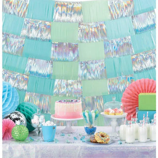 Rainbow Tissue Paper Disc Party Backdrop 