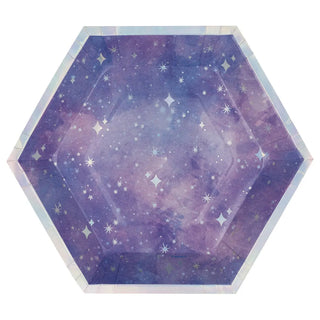 Purple Galaxy Hexagon Plates | Outer Space Party Supplies NZ