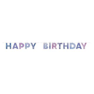 Purple Galaxy Happy Birthday Banner | Outer Space Party Supplies NZ