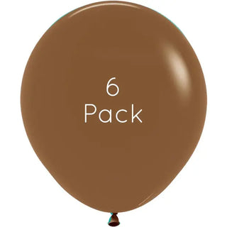 45cm Coffee Giant Balloons - 6 Pkt | Brown Party Supplies NZ