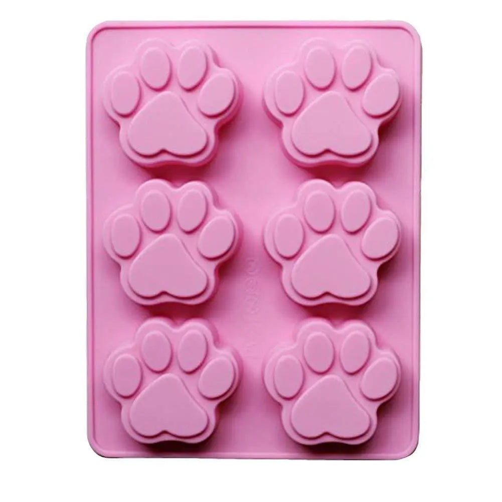 Dog and Puppy Paw Prints Decorating Silicone Mold | Bakell, Pink