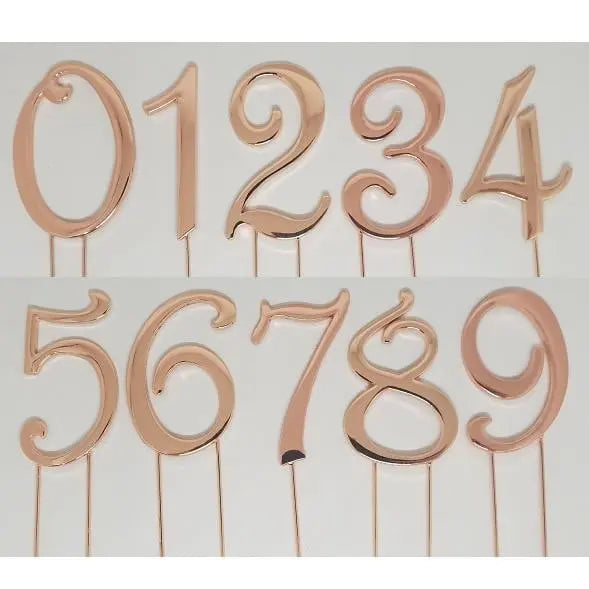 Rose Gold Number Cake Topper – Build a Birthday NZ