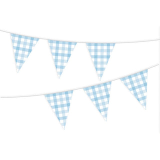 Pastel Blue Gingham Bunting