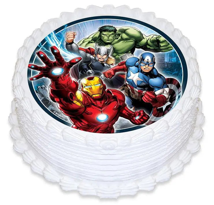 Avengers Edible Cake Image - Round – Build a Birthday NZ