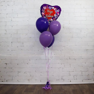 Unknown | purple hugs and kisses balloon bouquet | valentines party supplies