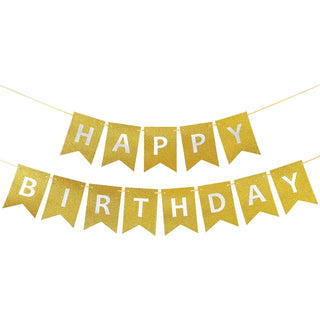 Gold Glitter Birthday Banner | Party decorations NZ