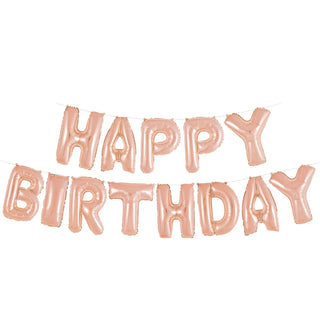 Rose Gold Happy Birthday Balloon Banner Kit | Rose Gold Party Theme & Supplies | Meteor