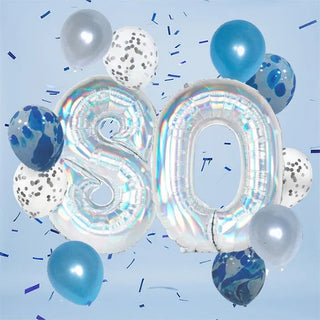 Pop Balloons | Blue 80th Balloon Pack | 80th Party Supplies