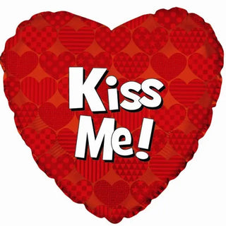 Superloon | Kiss me red heart foil balloon | Valentines party supplies NZ