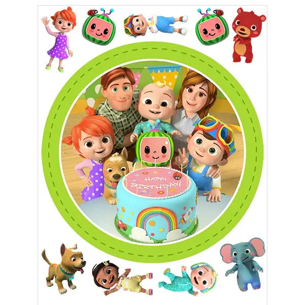 CoComelon Edible Cake Image with FREE Edible Icons NZ – Build a Birthday NZ