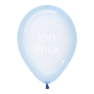 Sempertex | Crystal Pastel Blue Balloons 100 Pack | Blue Party Supplies NZ