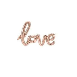 North Star Balloons | Rose Gold Script Foil Balloon Phrase - Love | Valentines Party Theme & Supplies