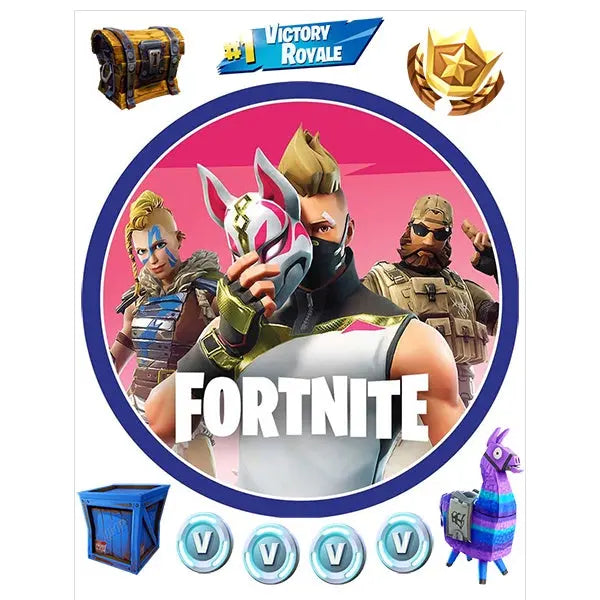 Fortnite Instant Cake Topper - Fortnite Centerpiece Party Supplies