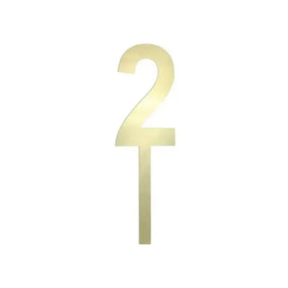 Large Gold Mirror Number Cake Topper - 2 CLEARANCE