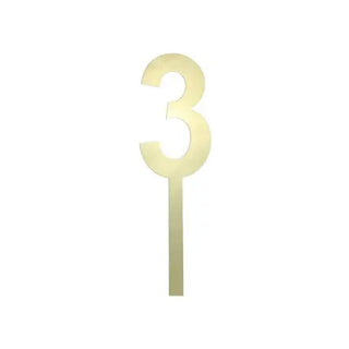 Large Gold Mirror Number Cake Topper - 3 CLEARANCE