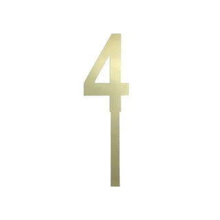 Large Gold Mirror Number Cake Topper - 4 CLEARANCE