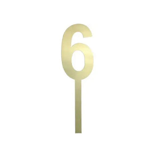 Large Gold Mirror Number Cake Topper - 6 CLEARANCE