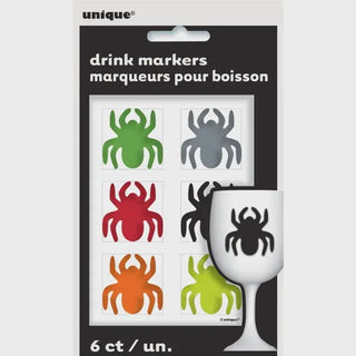 Spider Drink Markers - 6 Pkt