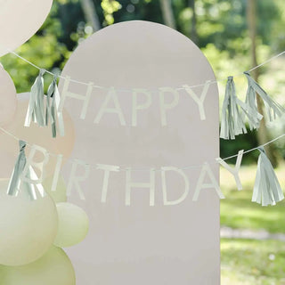 Ginger Ray | Sage Green Happy Birthday Bunting | Sage Green Party Supplies NZ