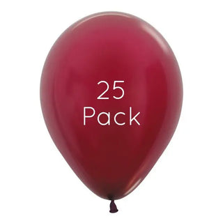 Metallic Burgundy Balloons - 25 Pkt