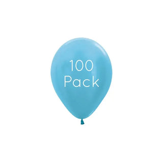 Pearl Caribbean Blue Mini Balloons - 100 Pkt