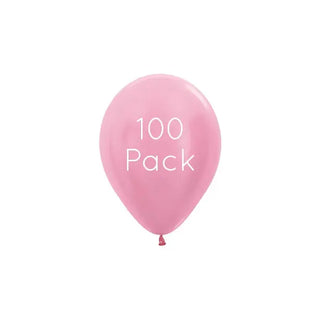 Satin Pearl Pink Mini Balloons - 100 Pkt