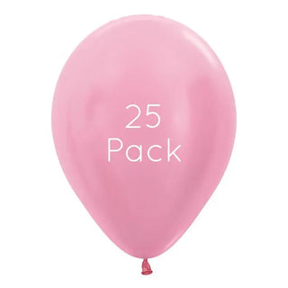 Satin Pearl Pink Balloons - 25 Pkt