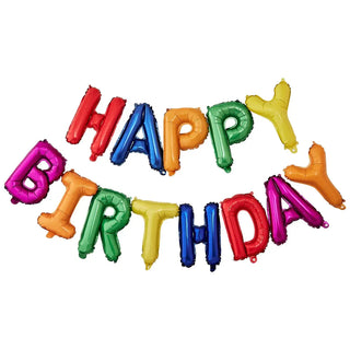 Happy Birthday Rainbow Foil Balloon Banner Kit | Rainbow Party Supplies NZ