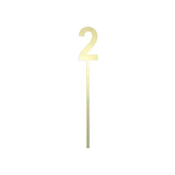 Small Gold Mirror Number Cake Topper - 2 NZ – Build a Birthday NZ